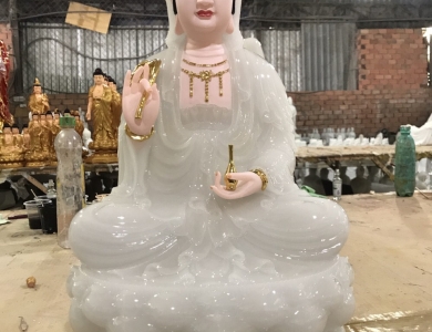 Quan Âm ngồi 50cm Đá