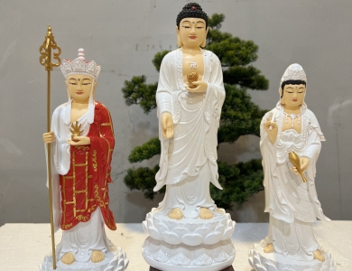 Tây Phương Tam Thánh đứng 30cm Composite và Đá