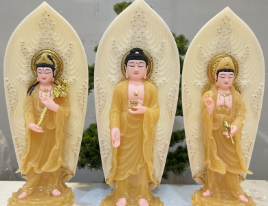 Tây Phương Tam Thánh đứng 30cm Composite và Đá