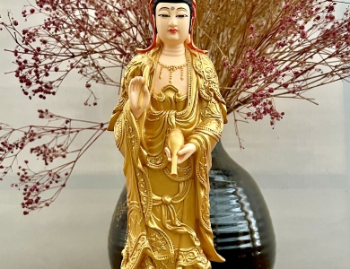 QUAN ÂM ĐỨNG 40cm NHŨ VẼ