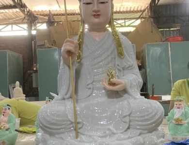 Địa Tạng Ngồi 70cm - Mẫu Hoa Văn