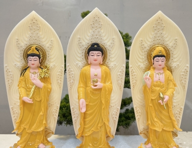 Tây Phương Tam Thánh đứng 30cm Composite và Đá