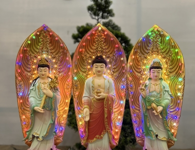 Tây Phương Tam Thánh đứng 30cm Composite và Đá