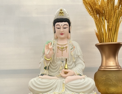 Tượng Phật Bà Quan Âm Ngồi 37cm