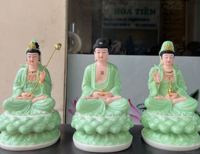 Tây Phương Tam Thánh Ngồi Đá - 30cm