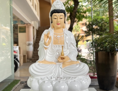 Tượng Phật Bà Quan Âm Ngồi 37cm