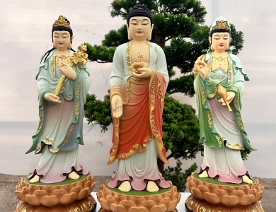 Tây Phương Tam Thánh đứng 30cm Composite và Đá