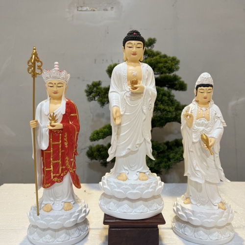 Tây Phương Tam Thánh đứng 30cm Composite và Đá