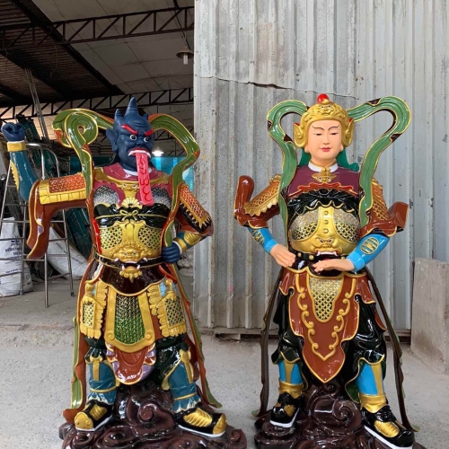 Hộ Pháp Tiêu Diện Đá Trắng - 1,25m