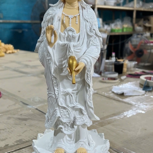 QUAN ÂM ĐỨNG 40cm NHŨ VẼ