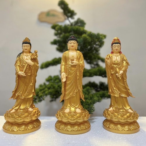 Tây Phương Tam Thánh đứng 30cm Composite và Đá