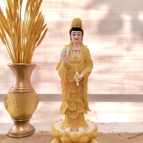 QUAN ÂM ĐỨNG 40cm NHŨ VẼ