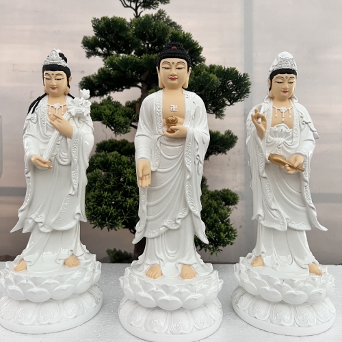 Tây Phương Tam Thánh đứng 30cm Composite và Đá