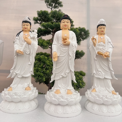 Tây Phương Tam Thánh đứng 30cm Composite và Đá