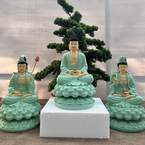 Tây Phương Tam Thánh Ngồi Đá - 30cm