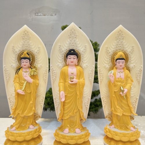 Tây Phương Tam Thánh đứng 30cm Composite và Đá