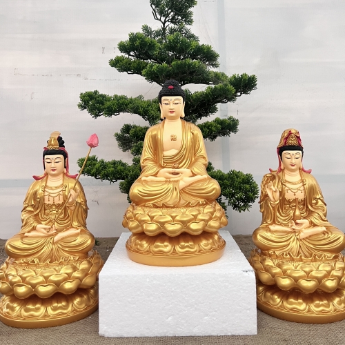 Tây Phương Tam Thánh Ngồi Đá - 30cm