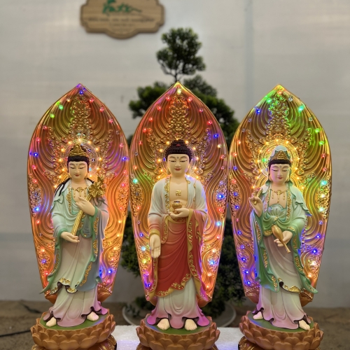 Tây Phương Tam Thánh đứng 30cm Composite và Đá