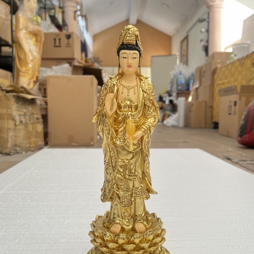 QUAN ÂM ĐỨNG 40cm NHŨ VẼ