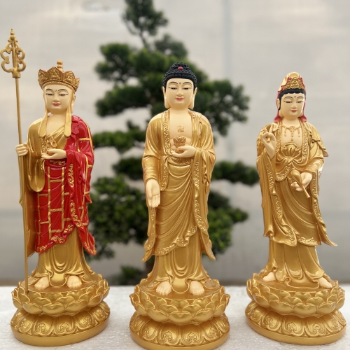 Tây Phương Tam Thánh đứng 30cm Composite và Đá