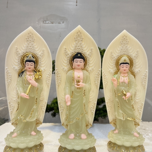 Tây Phương Tam Thánh đứng 30cm Composite và Đá