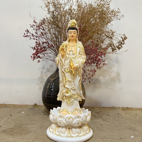 QUAN ÂM ĐỨNG 40cm NHŨ VẼ