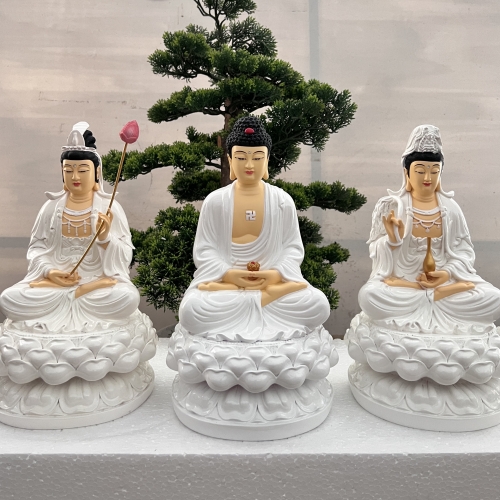 Tây Phương Tam Thánh Ngồi Đá - 30cm