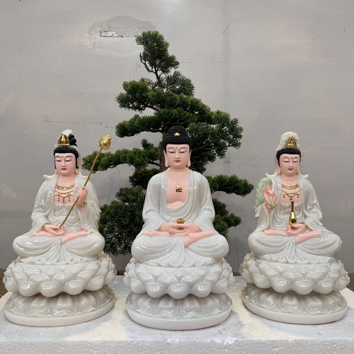 Tây Phương Tam Thánh Ngồi Đá - 30cm