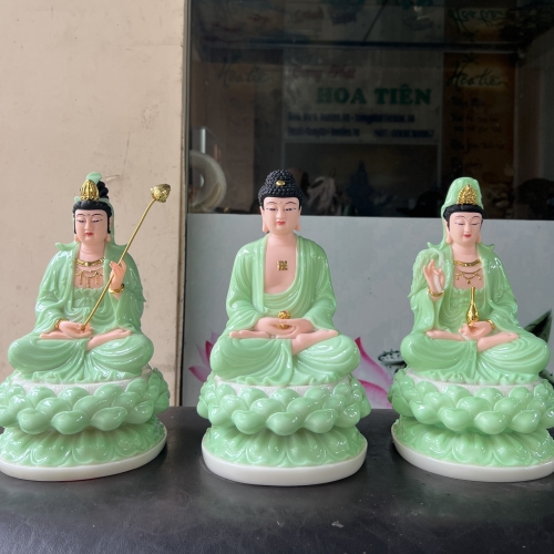 Tây Phương Tam Thánh Ngồi Đá - 30cm