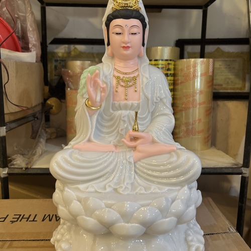 Quan Âm ngồi 50cm Đá