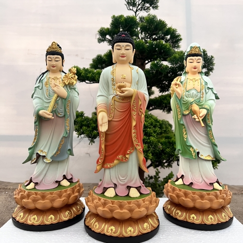 Tây Phương Tam Thánh đứng 30cm Composite và Đá
