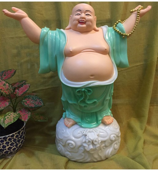 Di Lặc Đứng Đá Xanh - 55cm
