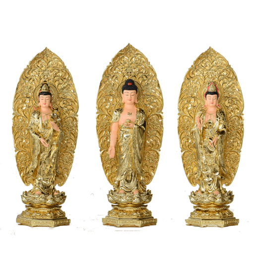 Tam Thế Phật Đứng Xi Vẽ - 70cm